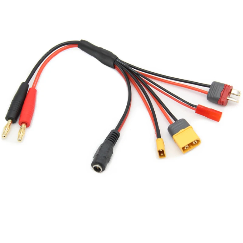 

1/5Pcs 4.0mm Banana Plug to XT60 XT30 JST DC5.5*2.1mm T Plug Charger Adapter Cable for IMAX B6 ISDT Charger RC FPV Racing Drone