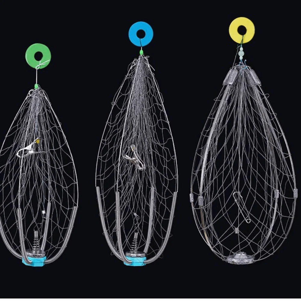 Steel Wire Construction Automatic Unfolding Crab Cages Automatic Unfolding Spring Mechanism Steel Wire Spring Shrimp Cage
