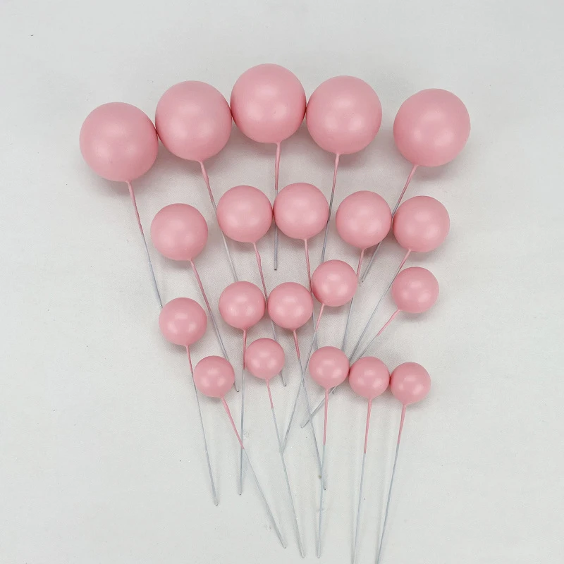 44Pcs Rose Flower Butterfly Cake Decorations Pink Balls Cake Toppers for Girls 1st Fairy Birthday Baby Shower Wedding Cake Decor view 5