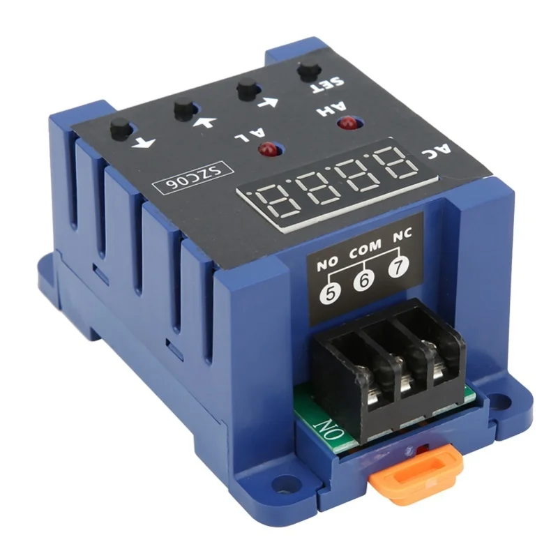 SZC06 AC Digital Ammeter 0.3-50A Measure Range Upper Lower Limit Alarm Delay Relay Detec AC110-220V