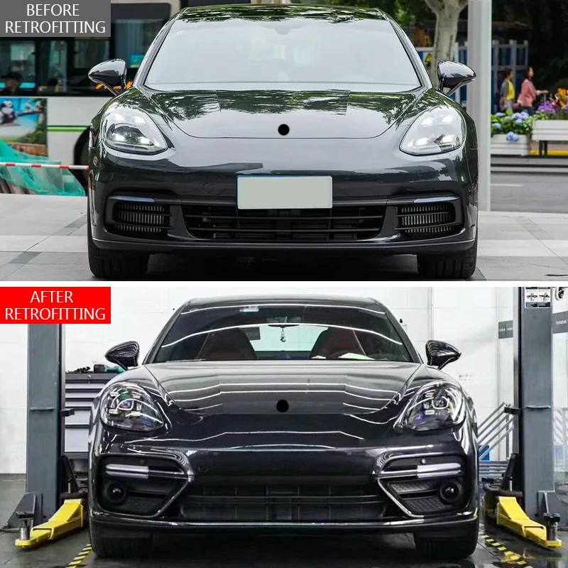 High-end Body Kit Customization2017-2023 Turbo Style Body Kit New Front Bumper With Fog Light Car Grille Modification Upgrade Fo