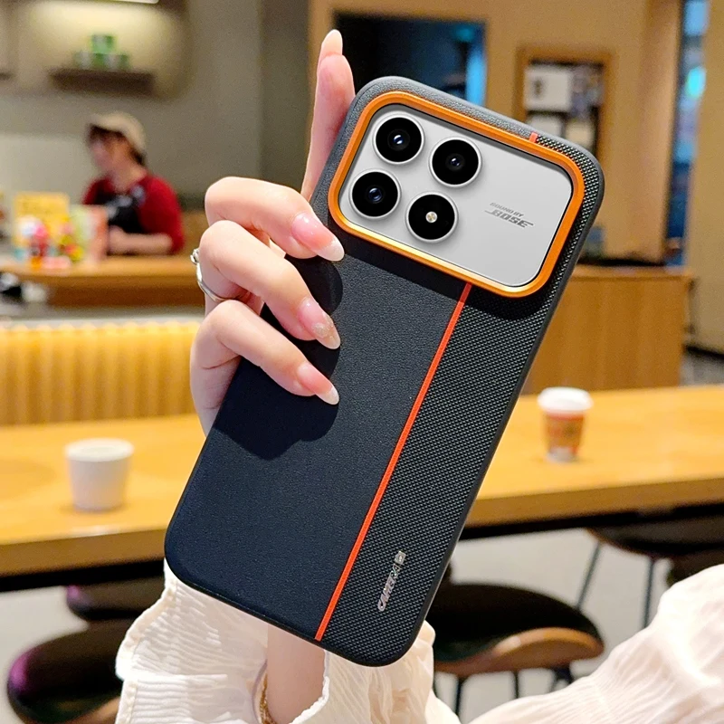 ل Redmi K90 K90 ProMax مطلي PC ثقب كبير ثلاثي الألوان عدسة معدنية حلقة مكافحة بصمة مكافحة الإفلات جراب هاتف