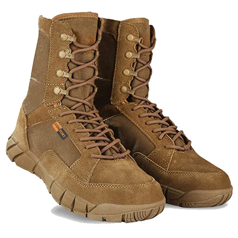 Lightweight Man Tactical Boots Combat Anti-Collision Training Lace Up Waterproof Outdoor Hiking Breathable Shoe