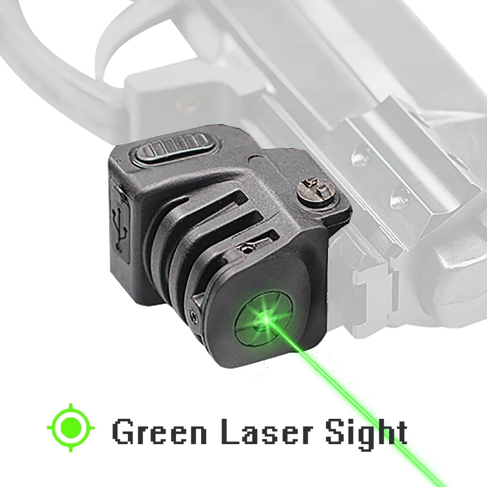 Laser Speed LS-L8 Mirino laser verde ultra compatto per pistola, raggio laser verde subcompatto ricaricabile per Glock 19