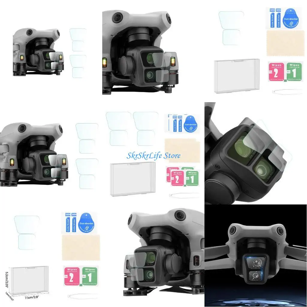 E65E Durable Tempered Glass Lens Covers for Air 3 Glass Film Scratch Proof, Oil Repellents, Hassle Installation