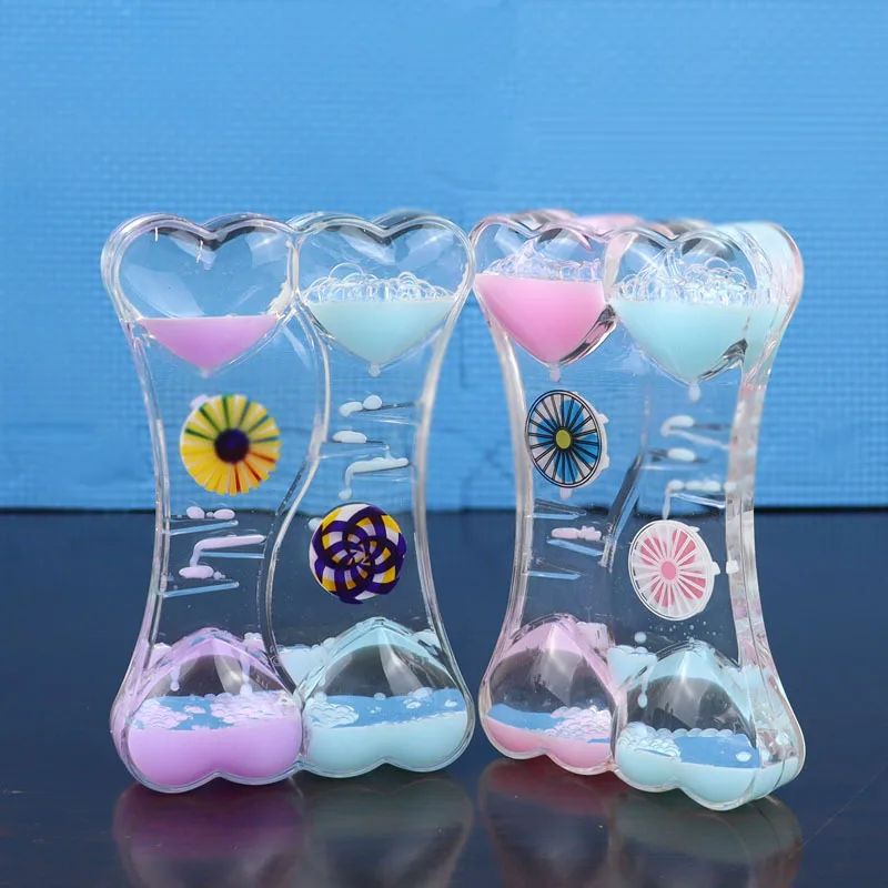 Creative Two-color Oil Spill Toy Slide Oil Drip Dynamic Decompression Hourglass Handicraft Ornaments Desktop Home Decoration