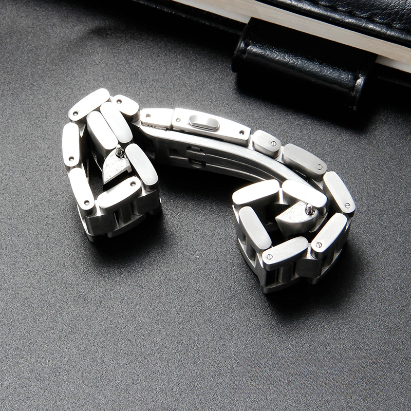 Pulseira de aço sólido finamente trabalhada, fivela dobrável para tag heuer carrera heritage monaco, à prova d'água, confortável, 22mm