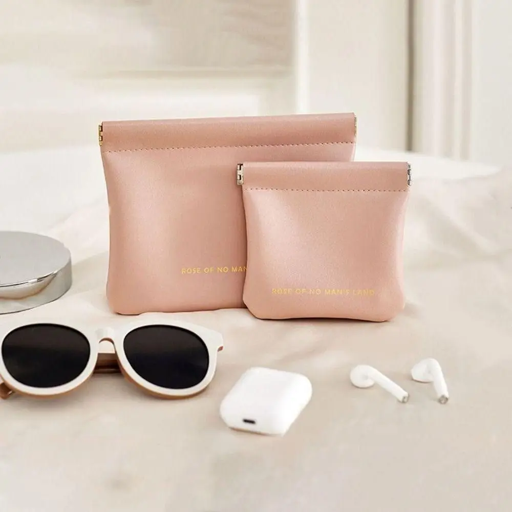 Pochette de maquillage simple et tendance pour rouge à lèvres, mini sac cosmétique en PU, organiseur portable de voyage, sac à bijoux pour femmes et filles