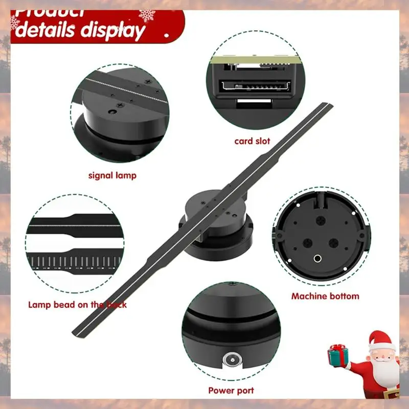 2025 Trend 42Cm 3D Hologram Projector Fan LED Sign Holographic Player Support Image Bar Party Advertising Display Light