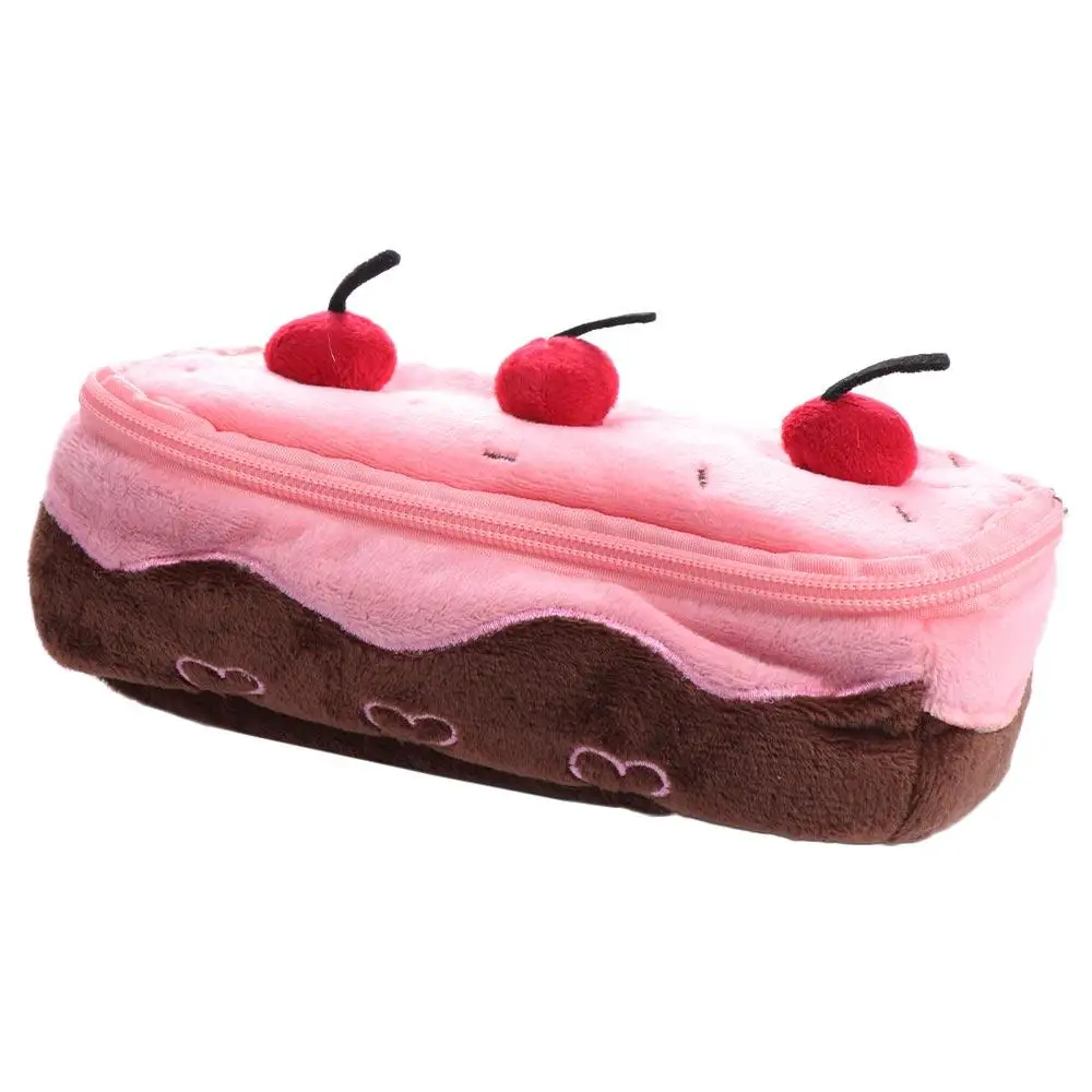 Imagem -03 - Cherry Cake Plush Pen Bolsa Bolsas Cosméticos Papelaria de Grande Capacidade Bolsa Requintado Kawaii Lápis Pouch Papelaria Box