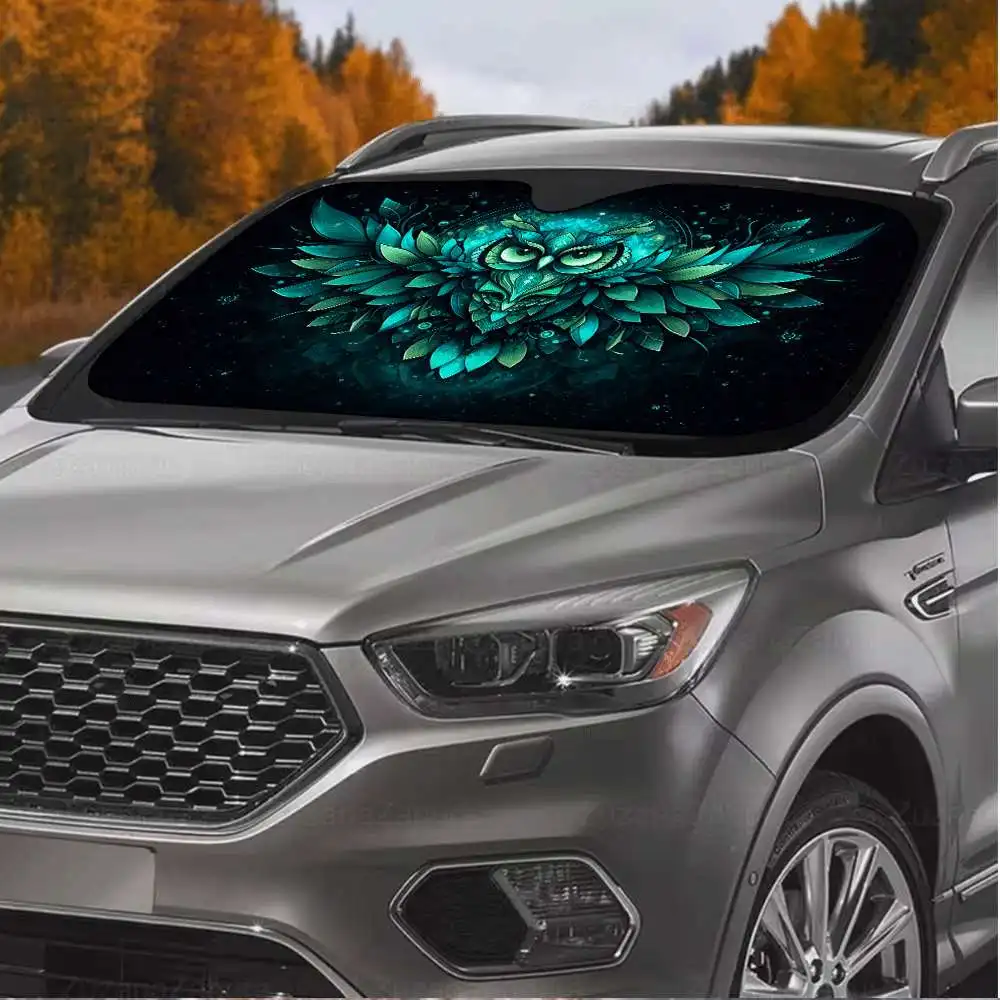 1pc Mystical Owl Artwork Designed As A Windproof And Sunshade, Providing UV Protection To Maintain A Cool Temperature In Your Ve