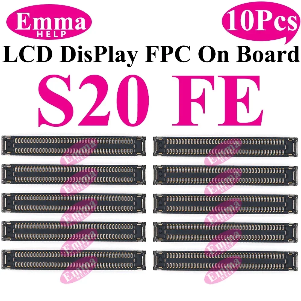 LCD 디스플레이 화면 FPC 커넥터, 삼성 S21 플러스 S22 울트라 S23 S24 S20 FE USB 충전기, 메인보드 플러그 플렉스 케이블, 10 개