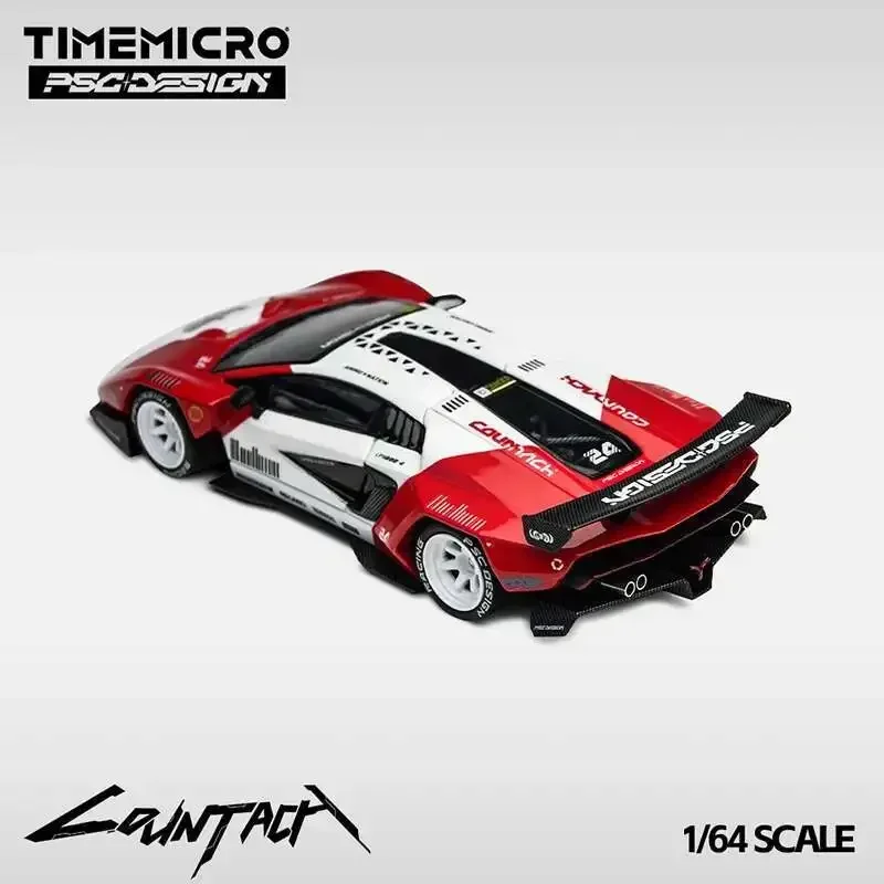 TM Dostępne od ręki 1:64 PSC Cyberpunk Countach LPI800-4 Model samochodu z odlewu metalowego, diorama, kolekcja, zabawka, Time Micro tarmac works