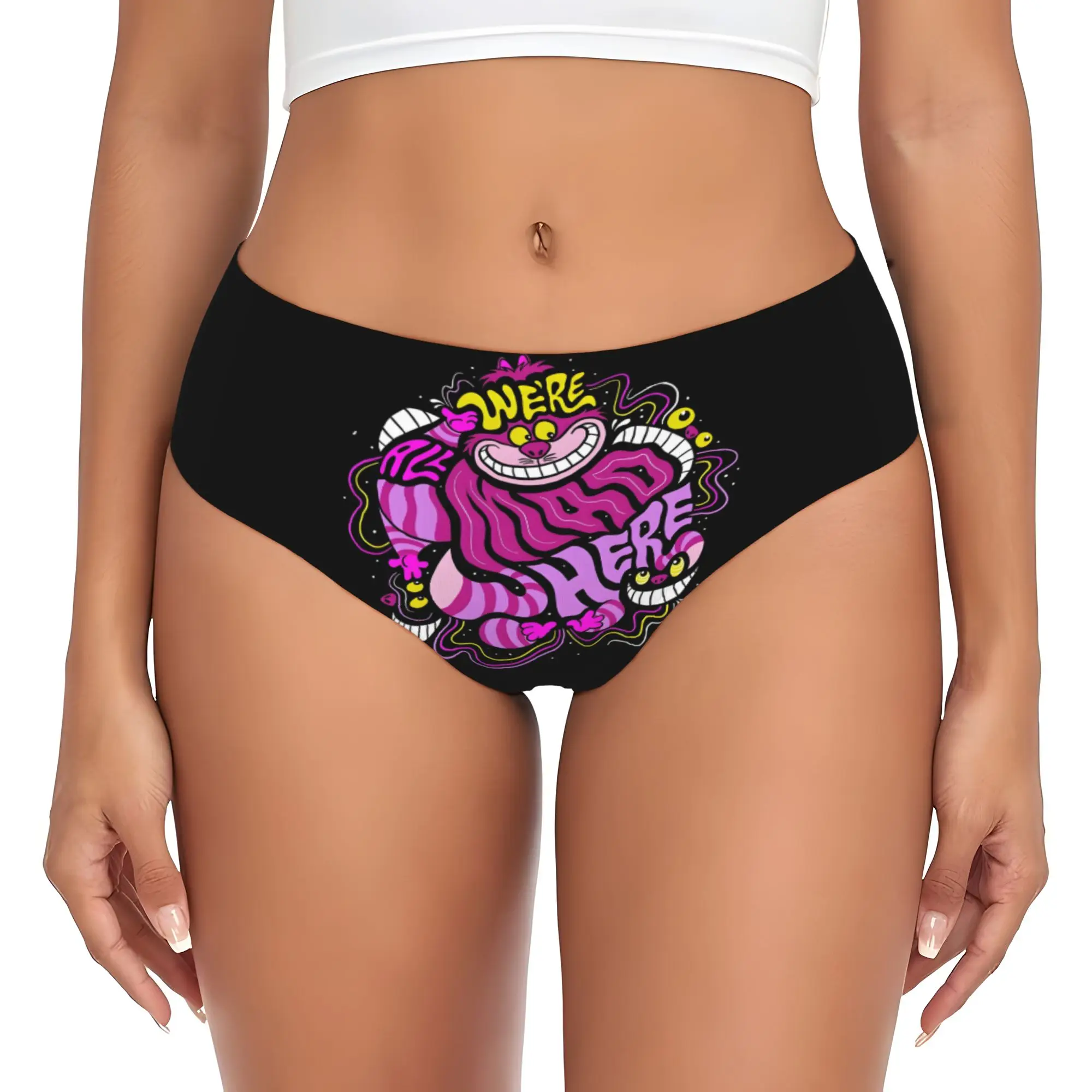 Custom C-Cheshire Anime Cat Brief Panties Women Breathable  Underwear
