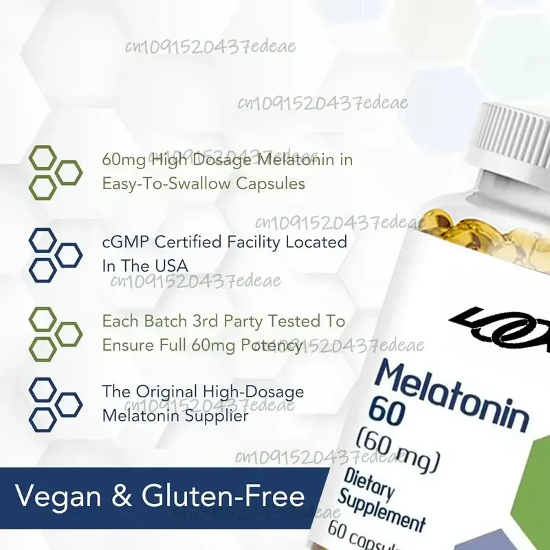 High Dose Melatonin 60mg Capsules - Sleep Aid - Image 2