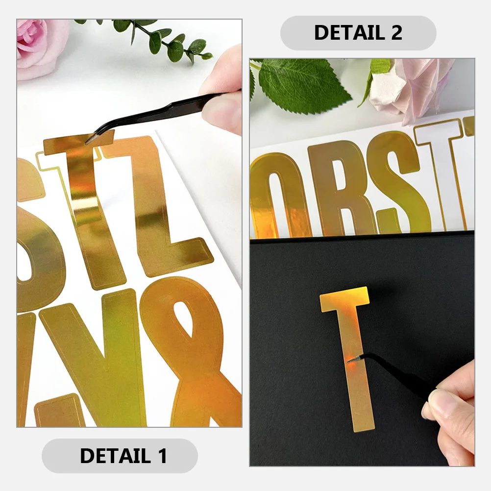 

9 Sheets Glitter Letter Number Stickers Alphabet Scrapbook Self-Adhesive DIY Crafts Decorative Small Stickers Sticker Letters