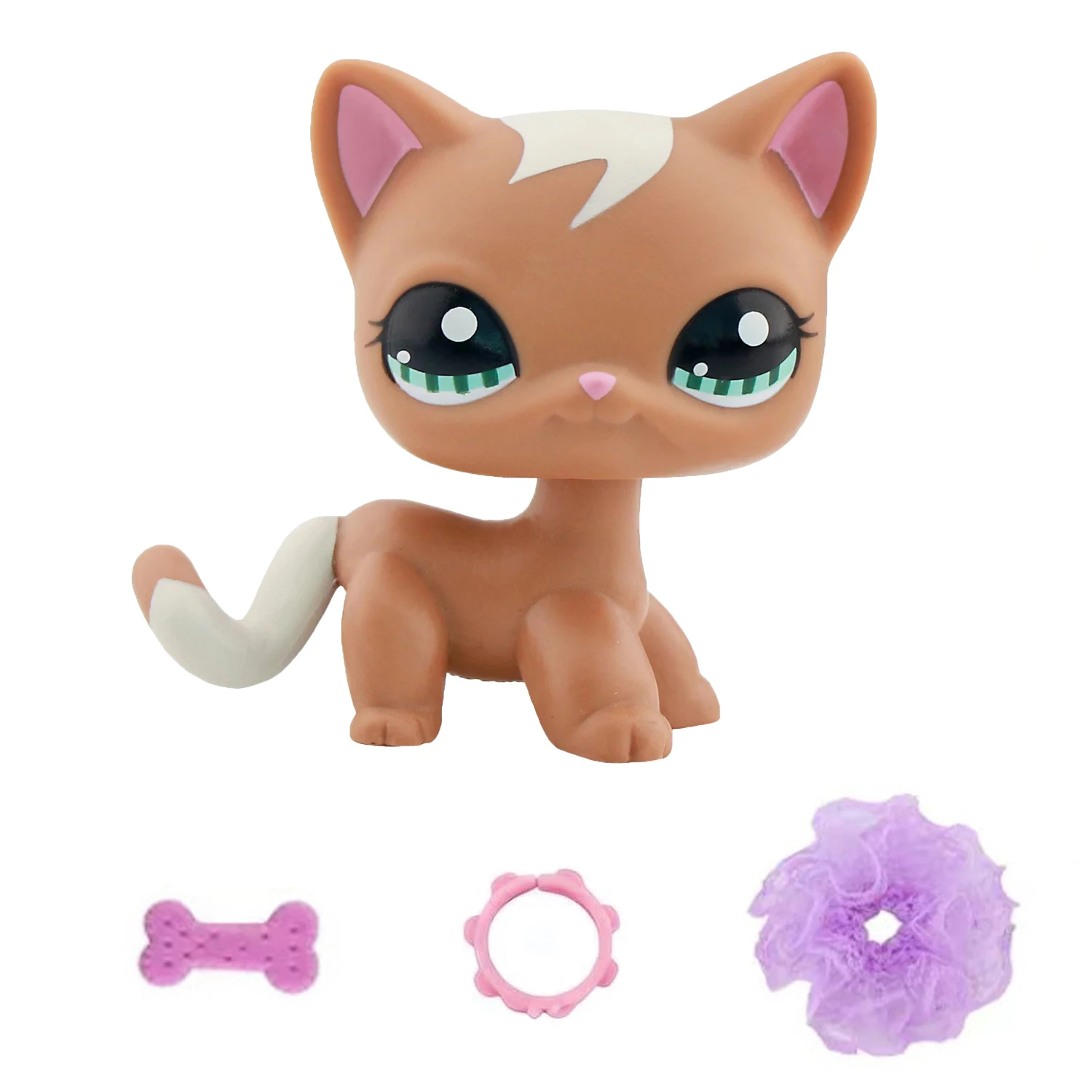 Mini Tienda de Mascotas, Estatuas de Animales para Interiores y Exteriores, Gato de Pelo Corto LPS # 1170, con Accesorios Adorables, Pequeña Estatuilla Coleccionable de la Imaginación