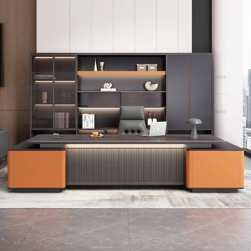 

Space Saving Aesthetic Office Desk Modern Study Long Executive Office Desk Executive Storage Mesa Ordenador Trendy Furniture