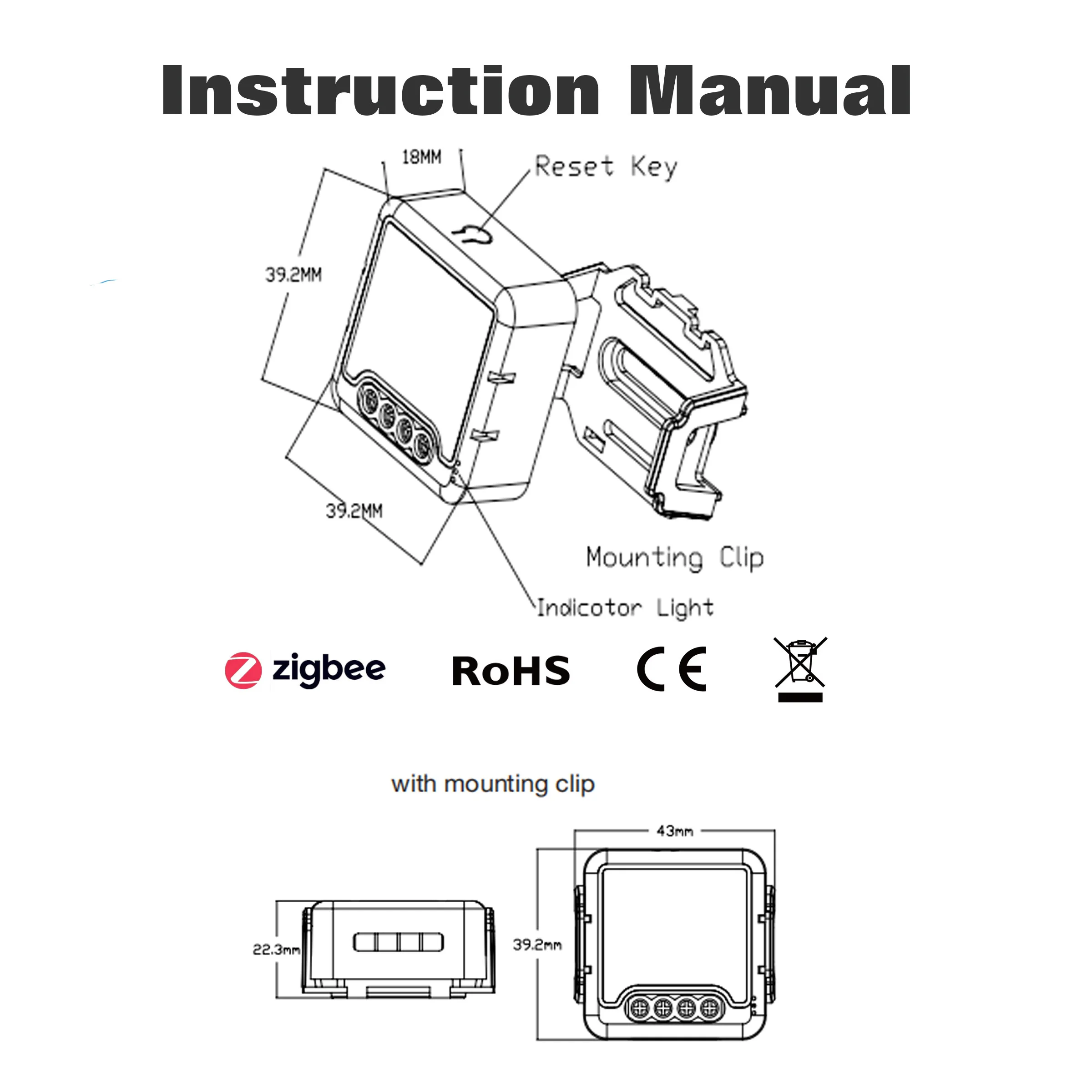 Tuya Smart Zigbee Switch Module 1/2/3 Gang Switch Mini Smart Breaker Smart Life Control Support Alexa Google Home Automation