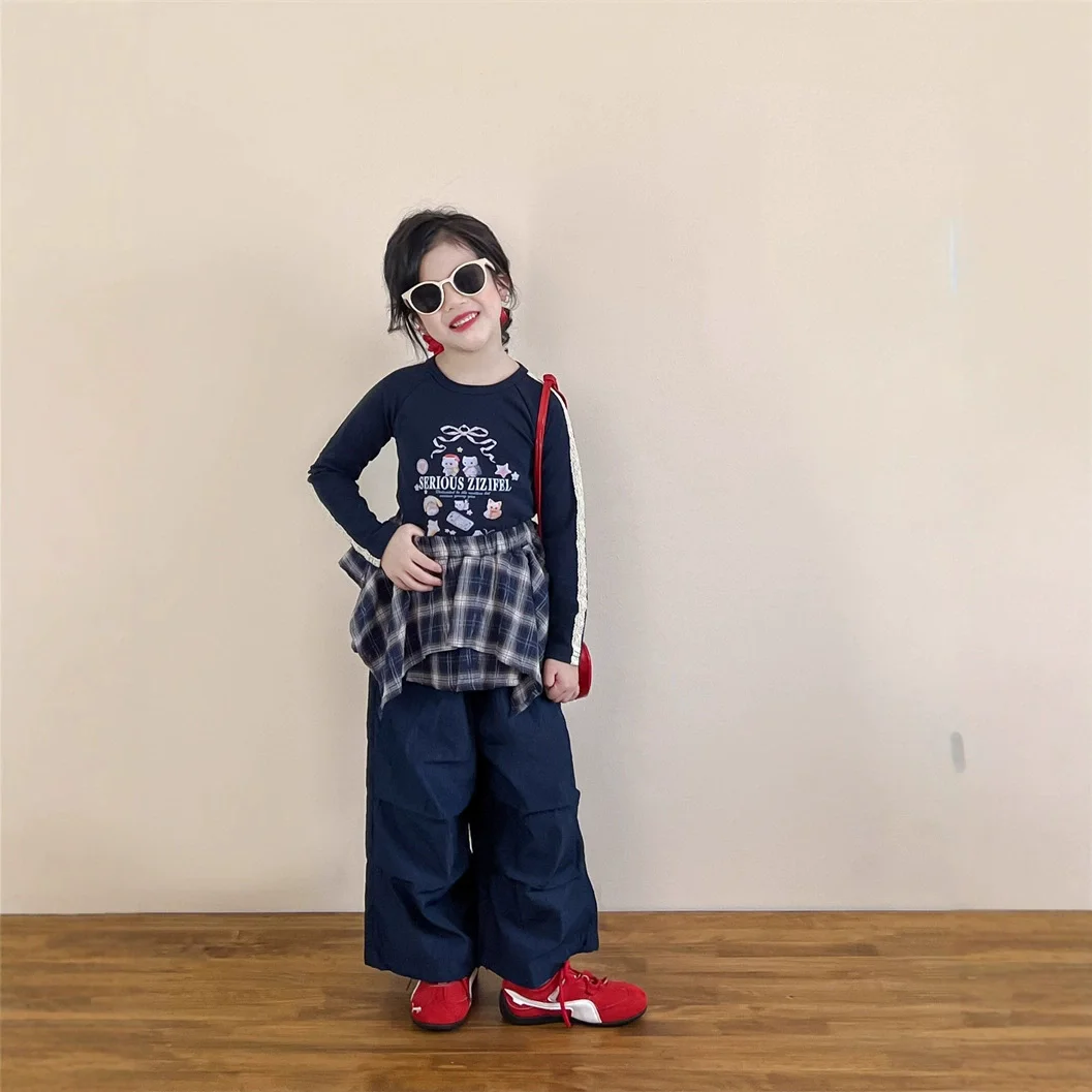 

Baby Girl Clothes Set Size 2-9Y Pullover Top+Pants Bottom Clothing Suit Kid Autumn Clothing Sets Toddle Girl Sporty Y2K Fashion