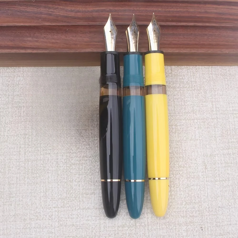 Limited Wing Sung 630 Gelber Kugelschreiber Nr. 8 F 0,5mm Feder Kolbenresin Goldener Clip Stift Schreibwaren Geschäftsgeschenke Schreiben
