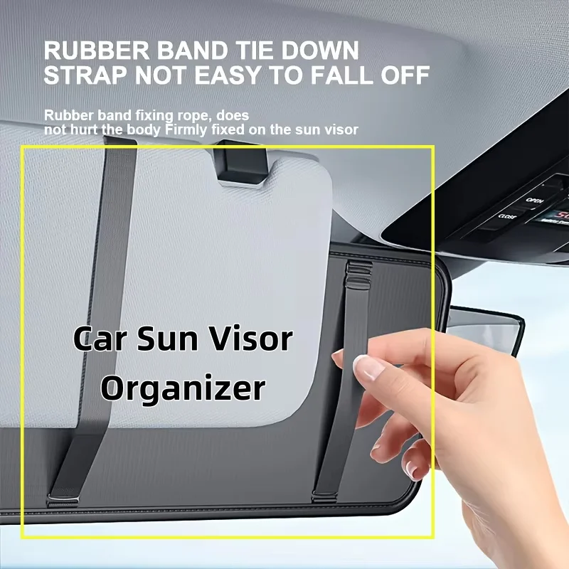 

Car Sun Visor Organizer Multi-Pocket Storage Pouch For Glasses Cards License Car Interior Travel Essentials