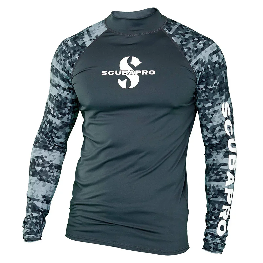 Mens Rash Guard Surfing Suit Uv Sun Protection Long Sleeve Diving Suits Quick Dry Basic Skins Swimming Tight Shirt Sport Clothes