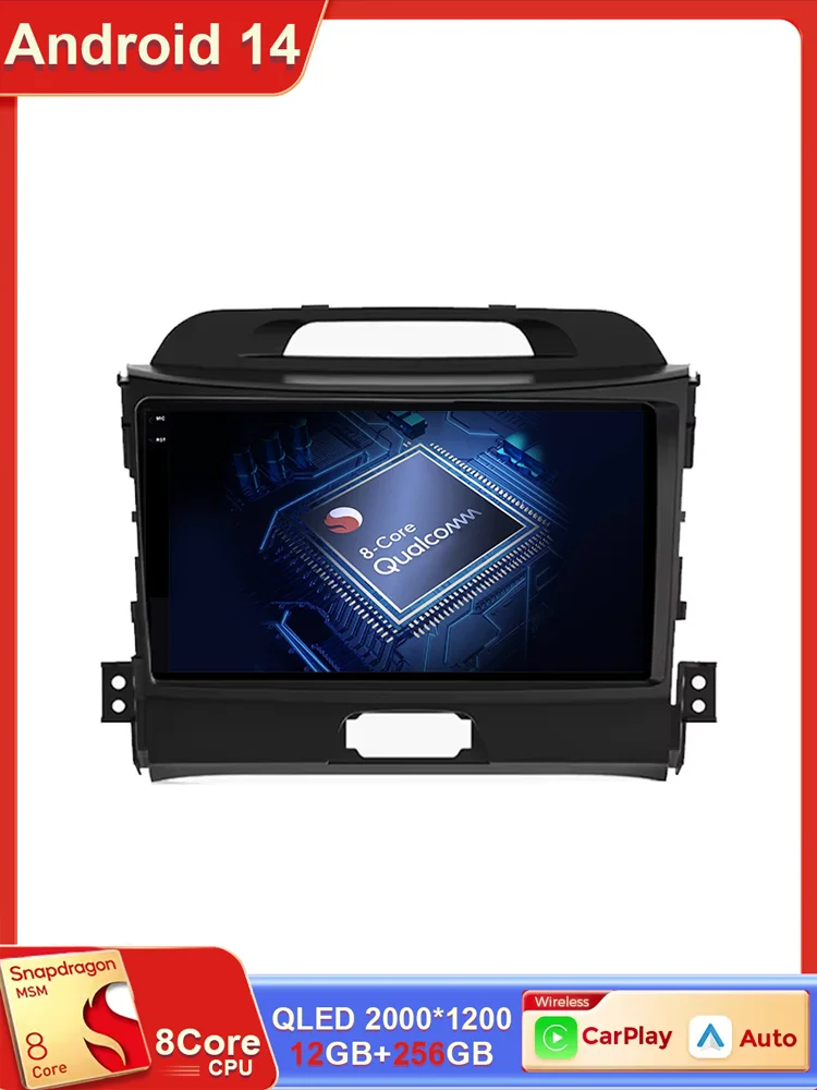 Android 15 Qualcomm Autoradio Voor KIA Sportage 3 Sportage R 2010-2016 Draadloze Android Auto Carplay Multimedia speler Auto stereo - afbeelding 2