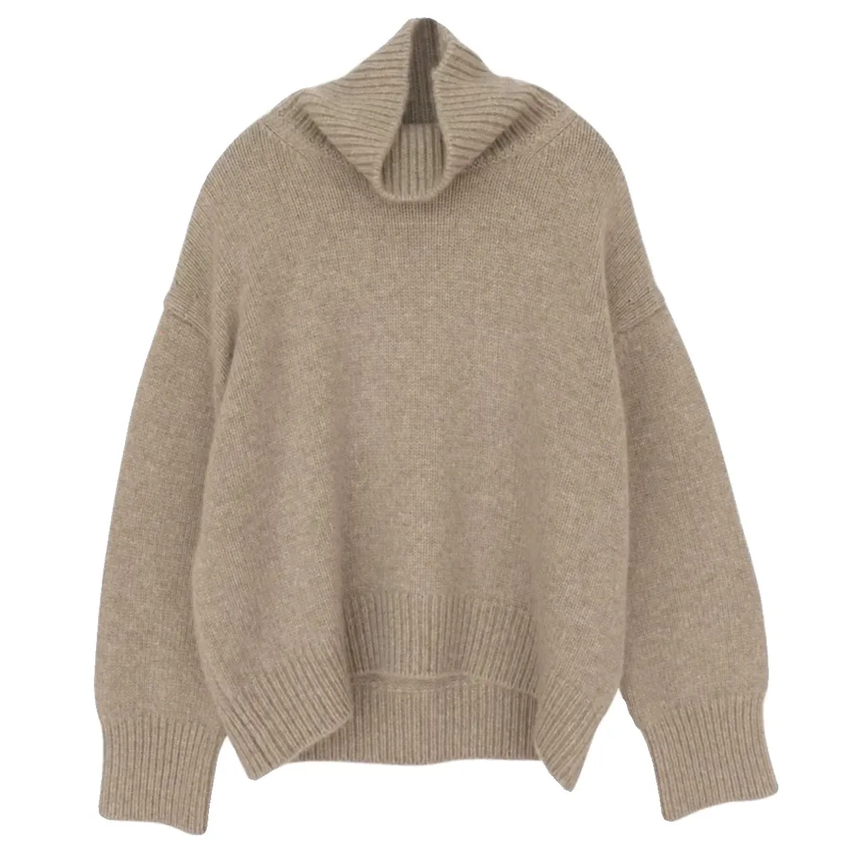 2023 autumn and winter new turtleneck 100% cashmere sweater women thickened loose pullover European knitted bottom sweater