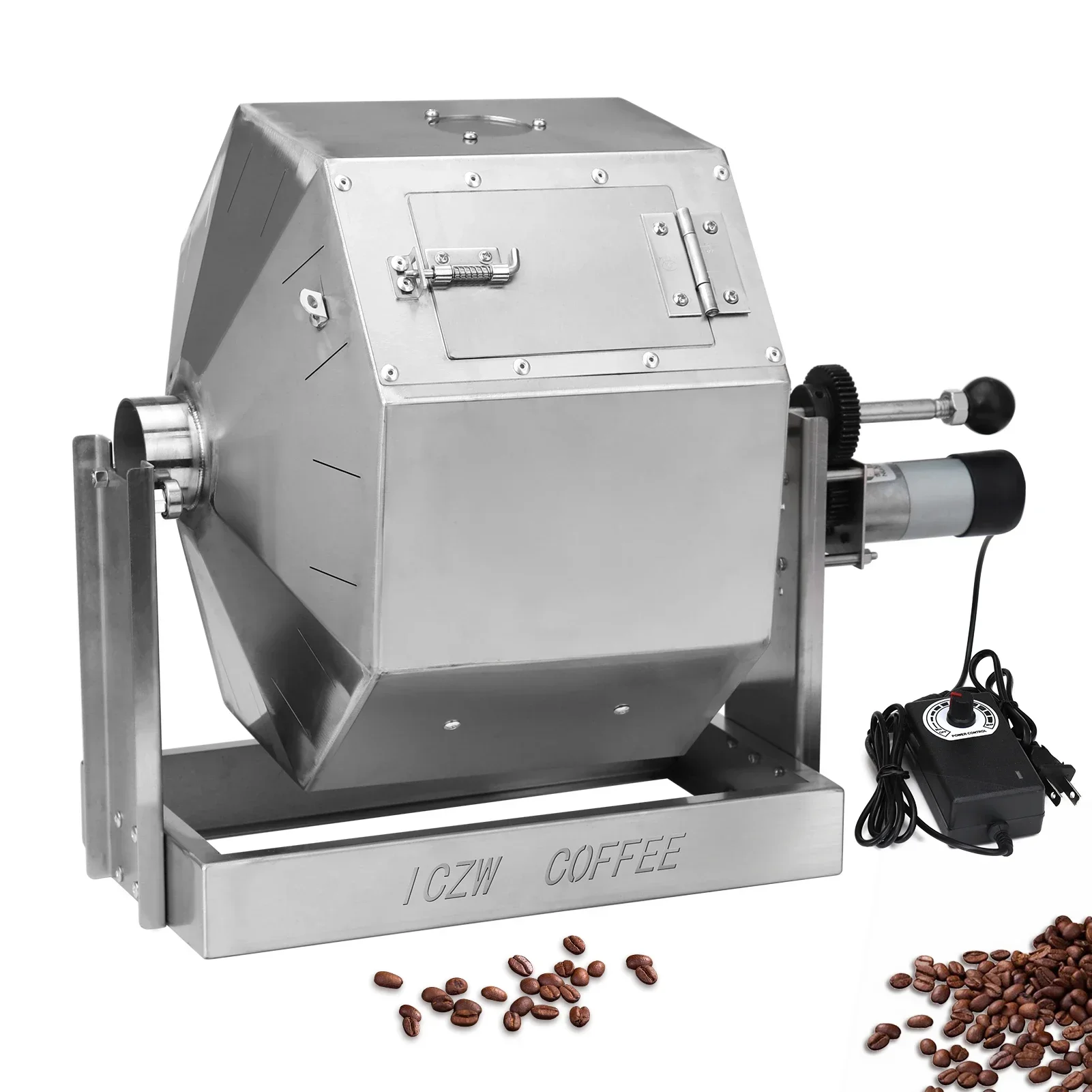 Electric Coffee Beans Roasting Baking Machine Fuel Gas Direct Fire Nuts Grain Soybean Beans Roaster 14.5L