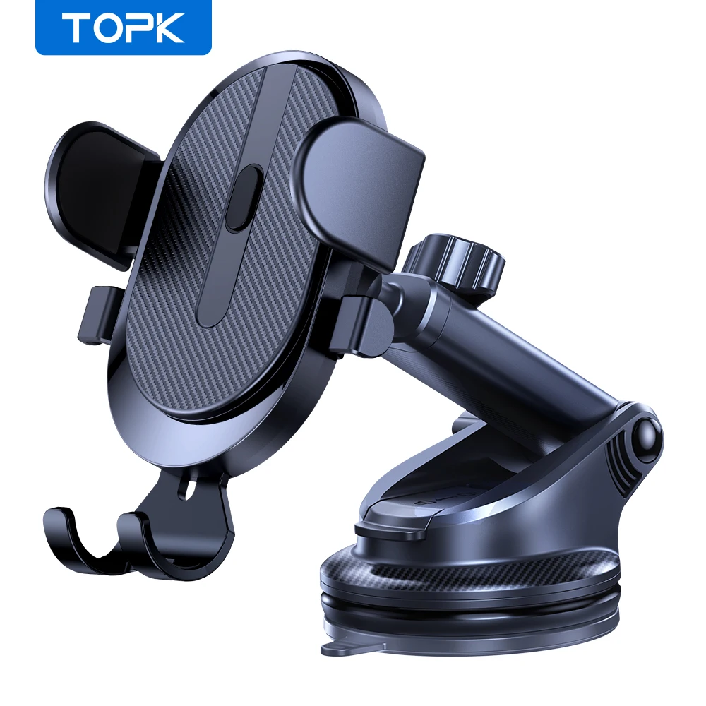 Topk Autotelefon halter [verbesserte Absaugung & Clip] drehbare universelle Handy halterung Armaturen brett Windschutz scheibe für 2013-2018 Telefone