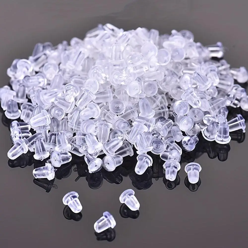 100/200Pcs Transparent Earring Backs Suitable Earrings Buckle Back Additions Safety Additions Earring Pin Back Replacement Parts