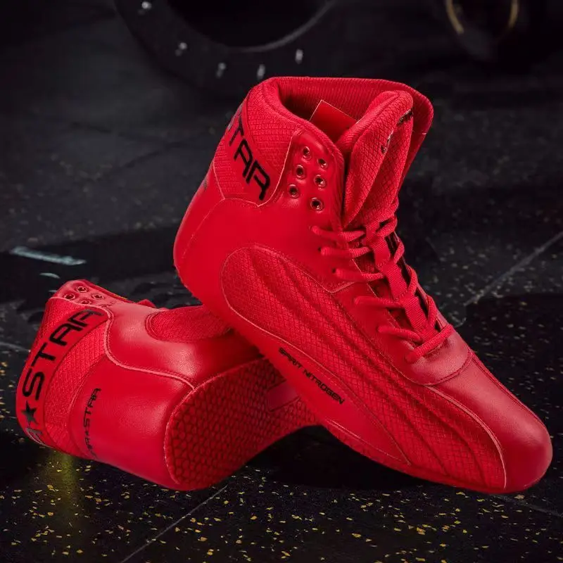 Sapatos de agachamento profundo sapatos de tração dura fitness treinamento abrangente powerlifting boxe luta alta superior masculino e feminino