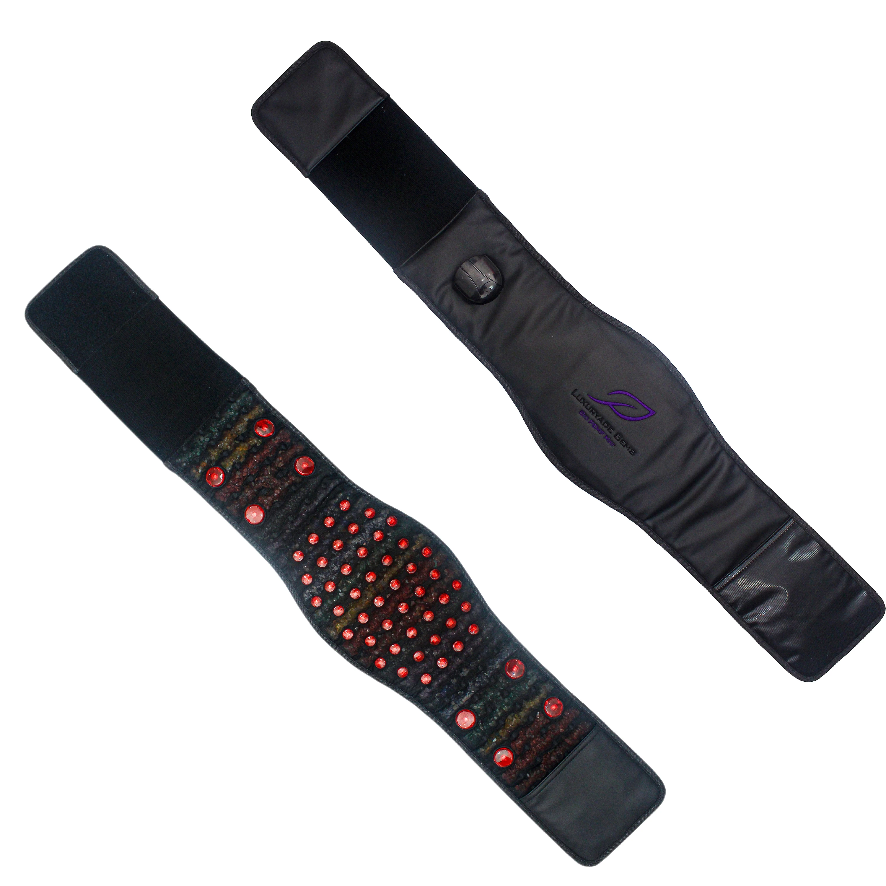

Luxuryade B65 PEMF Crystal Chakra Belt Amethyst Rainbow Mat Photon Red Light Therapy Infrared Heating Massage Waist Belt