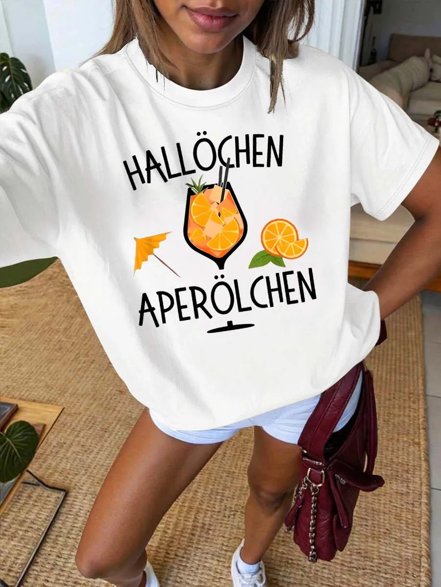 

Plus Size Summer Aperol Spritz Graphic Chic Trendy Seasonal Inspired Summer Short Sleeve Tee
