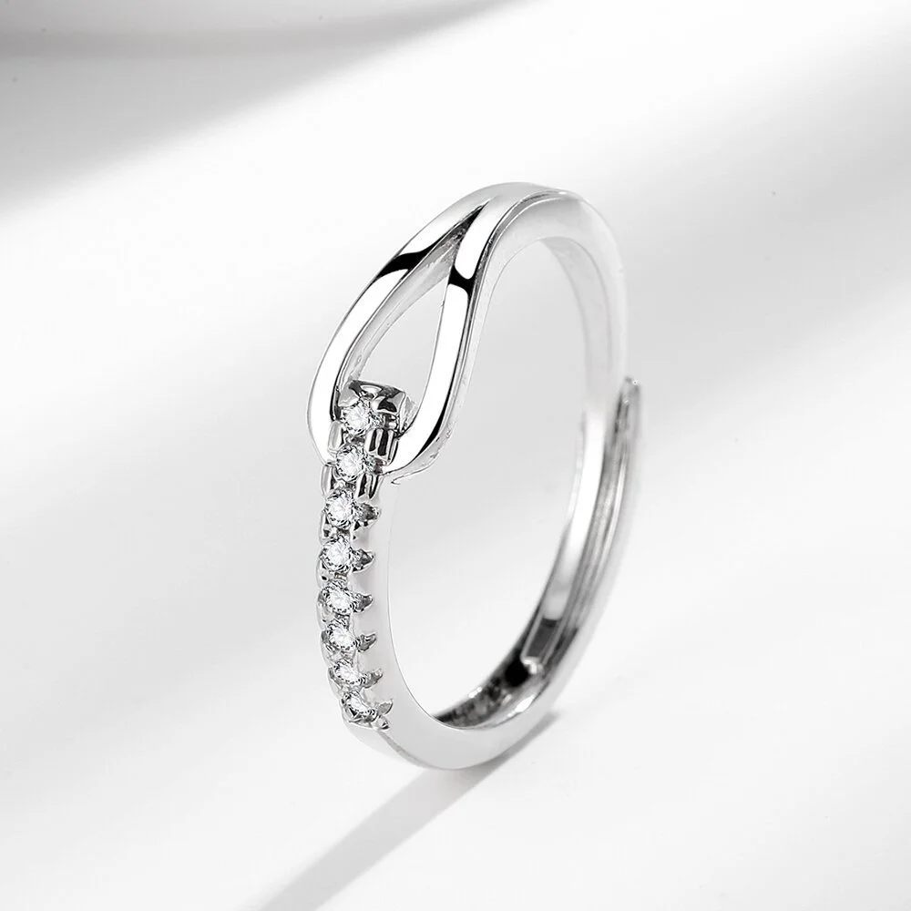 

925 Sterling Silver High-End Full Diamond Hollow Design Horseshoe-Shaped Zircon Ring Personalized High-Quality Women's Ring