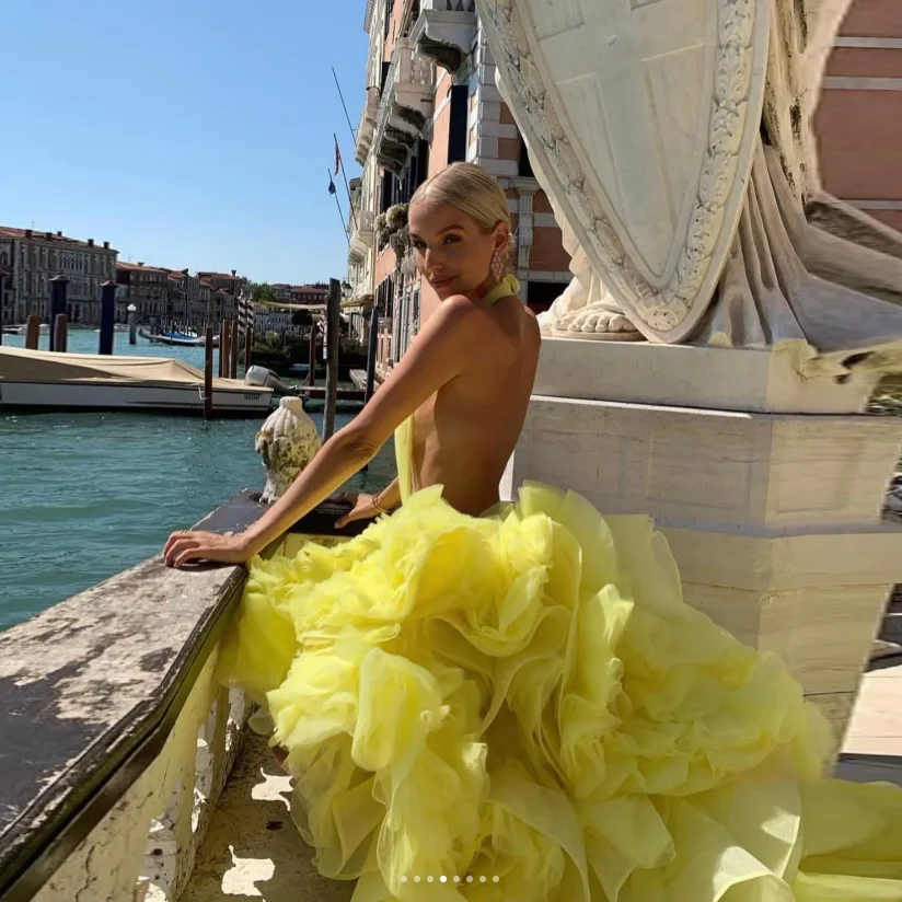 Delicate Maxi Dress High Low Extra Lush Tulle Prom Gowns To Party Yellow Puffy Layered Women Maxi Dresses Ever Pretty Ruffles