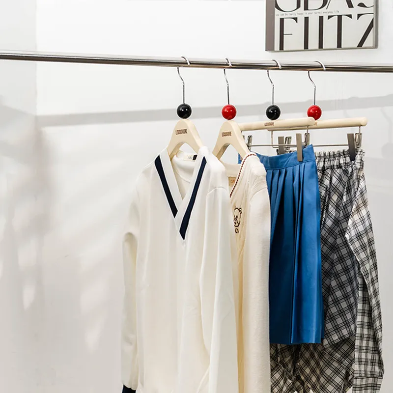 Premium Solid Wood Drying Rack No-Mark Hanging Pants Hanger Multi-Purpose Home Clothes Organizer Space Saving Laundry  Coat Hook