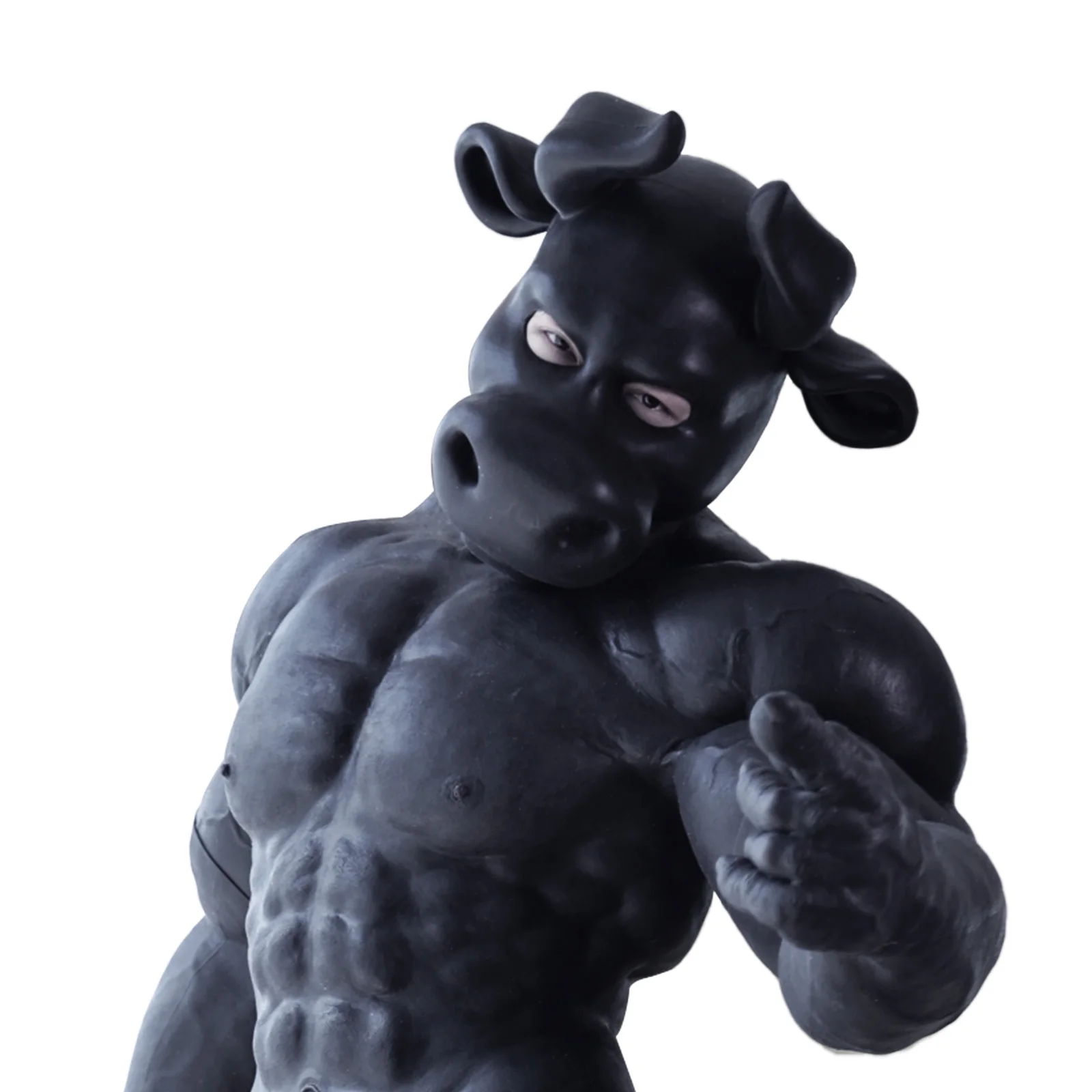 SMITIZEN Silicone Black Milk-producing Cow Mask Cartoon Cow Head for Cosplay Gay