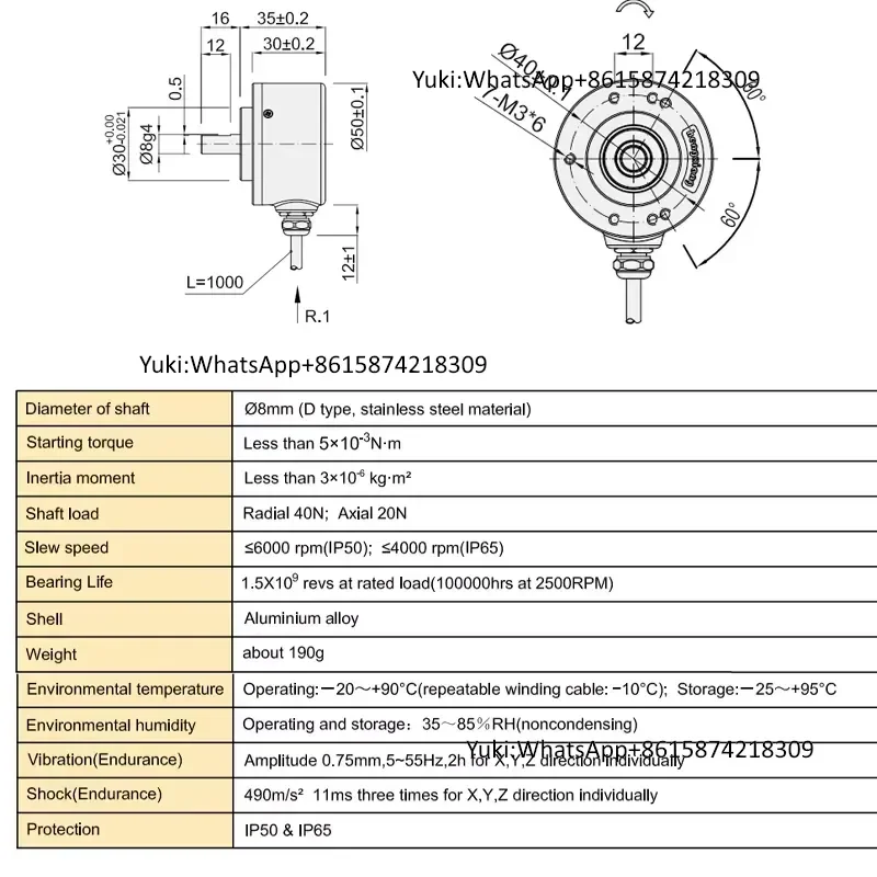 6mm Optical Encoder S50 Series CNC Rotary Encoder Optical Incremental Sensor 250 Pulse 250ppr 3 Wires 5 Wires 8 Wires Encoder
