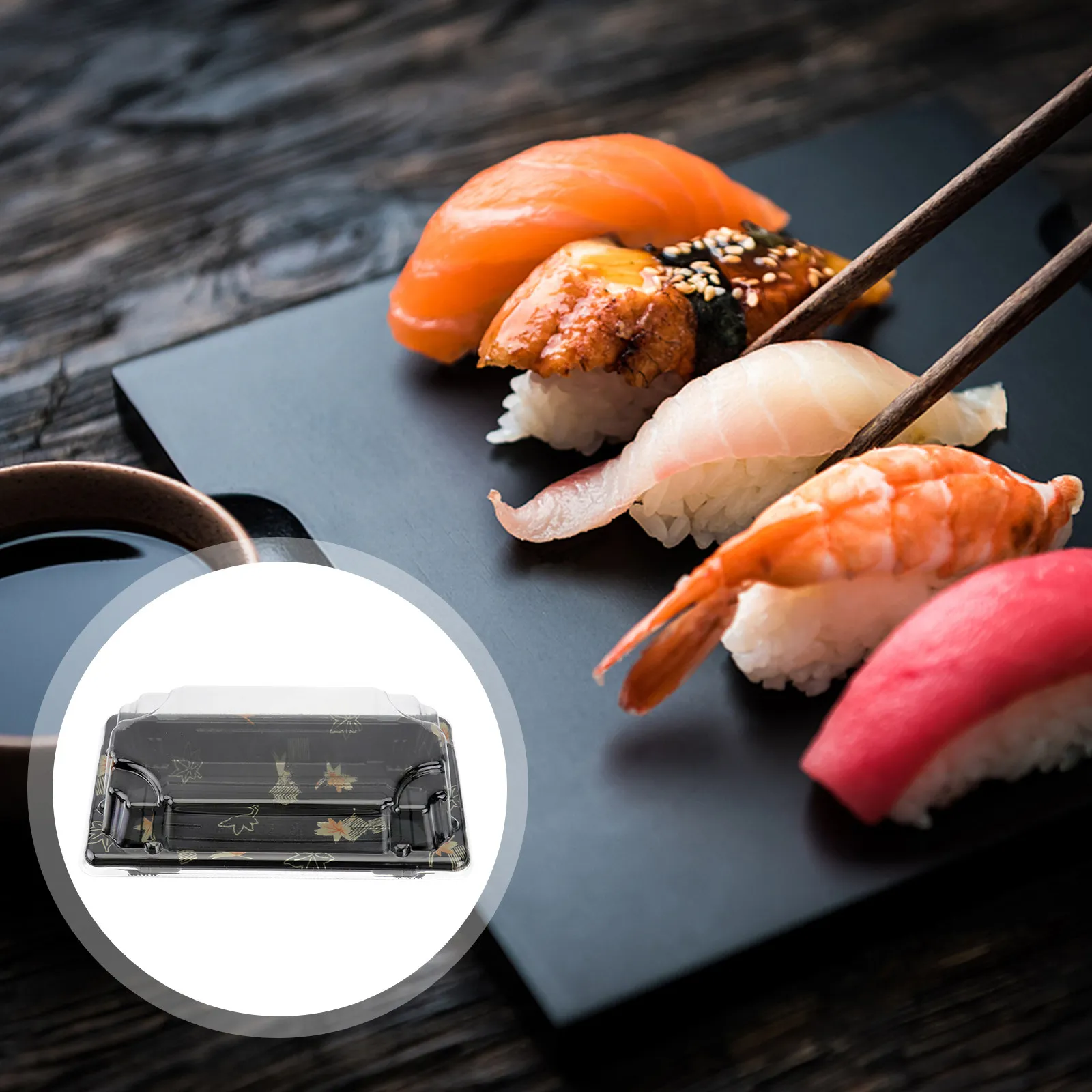 

100 шт. одноразовых контейнеров для суши из целлюлозы, утолщенные, термоизоляционные, для еды на вынос, для предприятий общественного питания