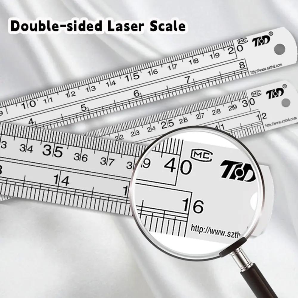 15/20/30/40/50cm Stainless Steel Ruler Double Side Scale Stainless Steel Straight Ruler Thickening Engineer Grade Measuring Tool
