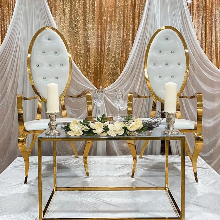*Hotel Luxury Gold Wedding Bride and Groom Chair Banquet Hall Chair for Sale