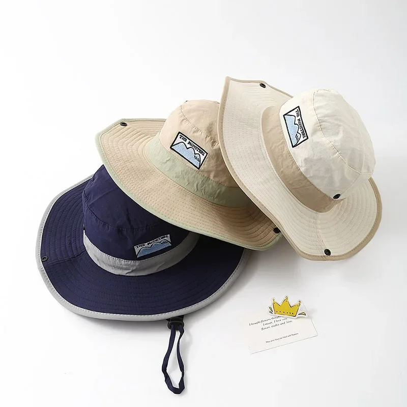 

Summer Children Fisherman Hat Summer Outdoor Mesh Breathable Bucket Hats For Kids Boys Girls UV Protection Basin Cap