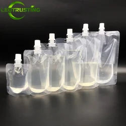 100PCS Plastic Suction Nozzle Spout Bag DIY Clear Beverage Liquid Juice Milk Wedding Bar Beer Jelly Tea Party Drinking Pouches