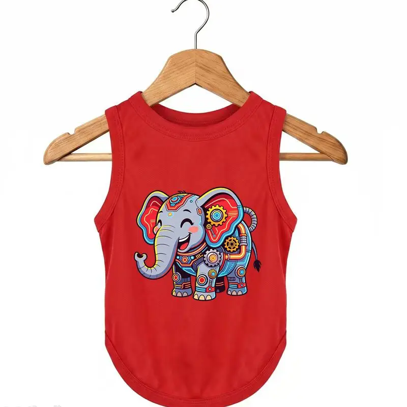 

Dog Vest Summer Lightweight, 3D Mech Elephant Print, Quick Dry Breathable