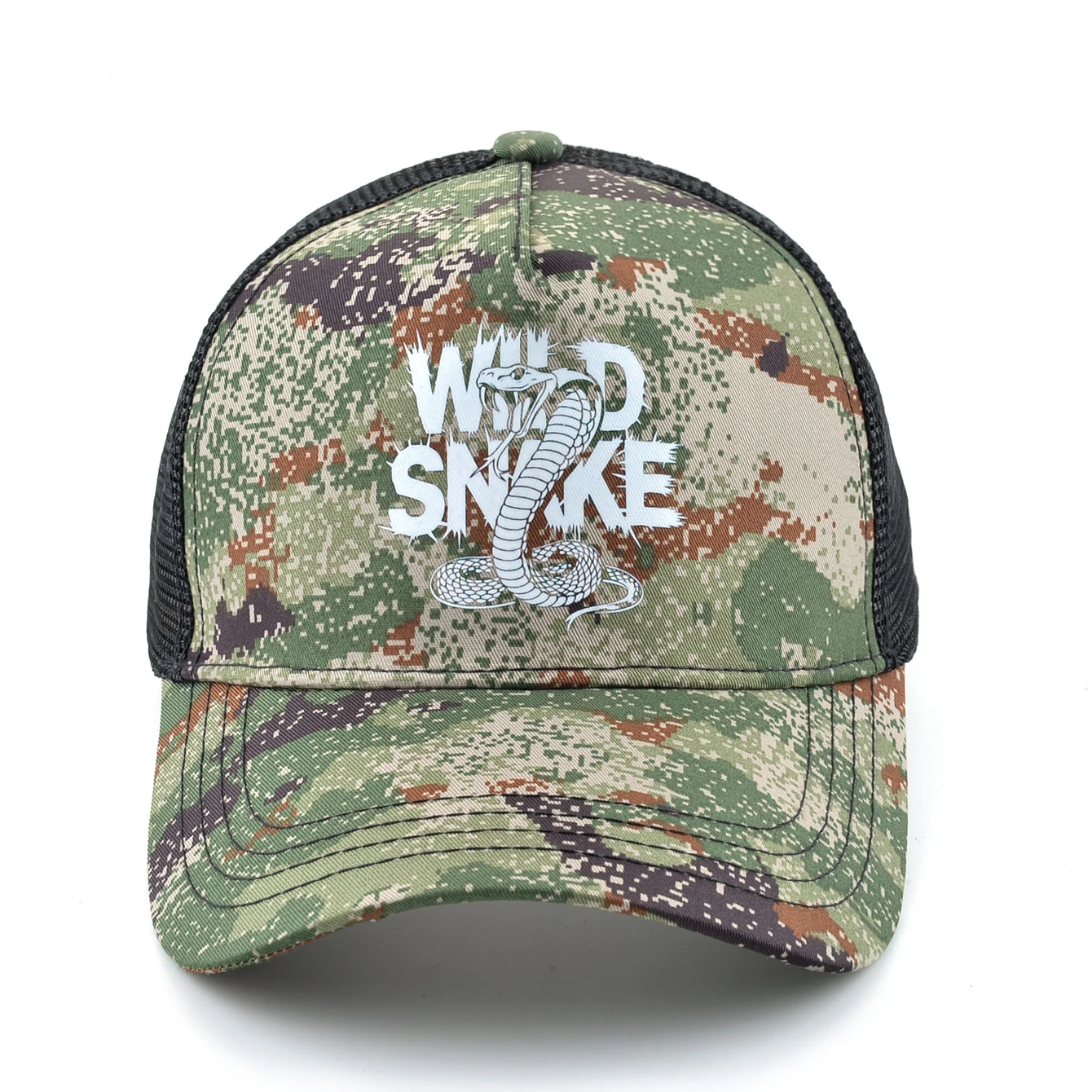 Unisex Baseball Cap Summer Breathable Mesh Trucker Cap Men Women Printing Snake Snapback Hip Hop Caps Adjustable Visor Cap