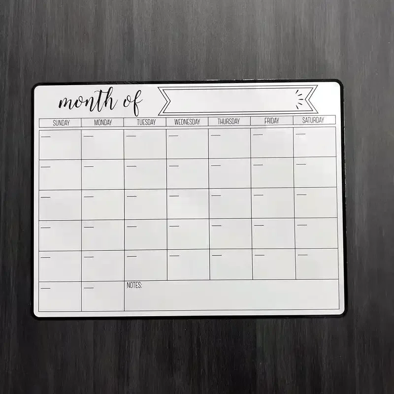 Stylish Magnetic Dry Erase Calendar - Versatile Monthly Planner For Refrigerator - Easy Kitchen Organization & Decor