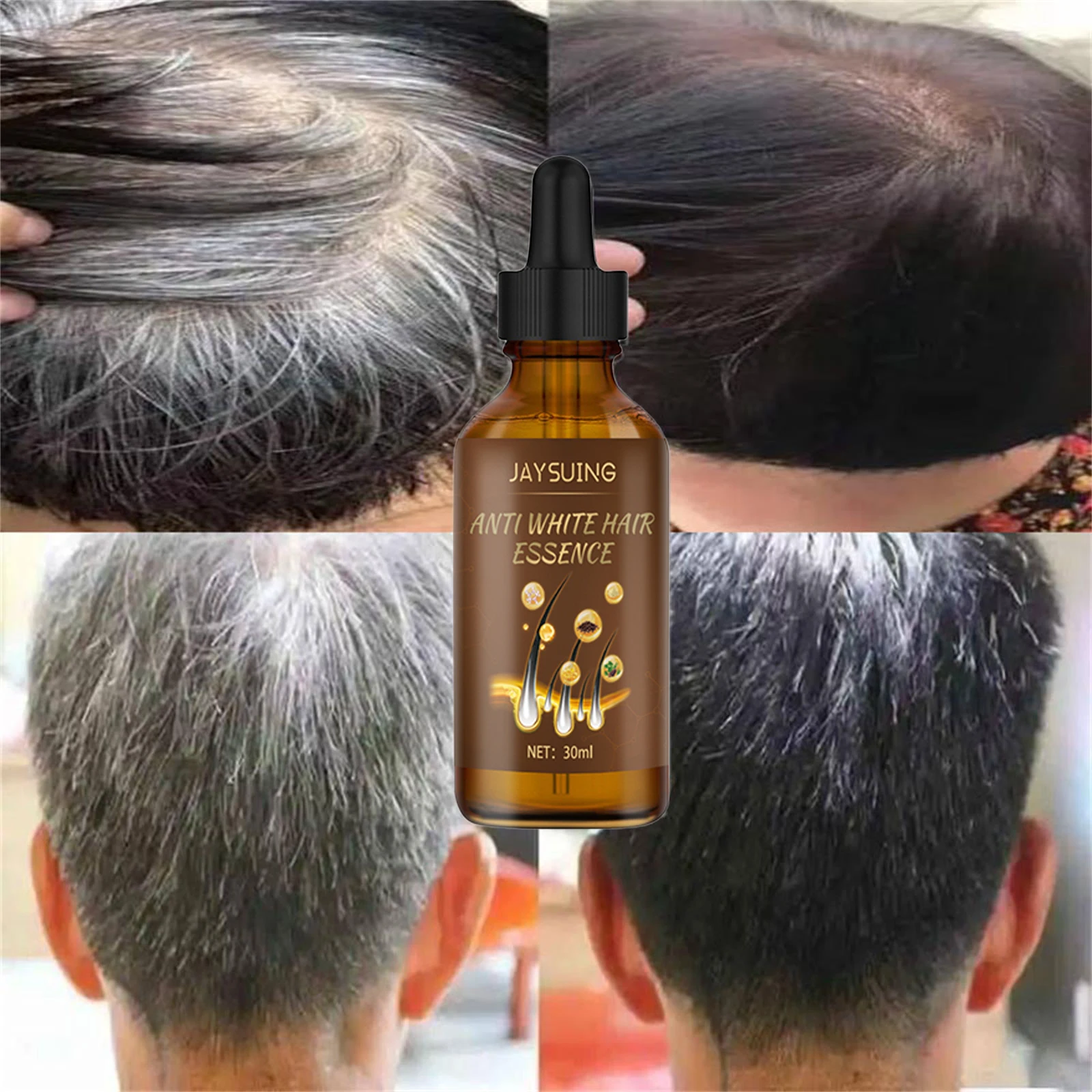 Anti Grijs Haar Serum Remedie Wit Verdonkerend Natuurlijke Kleur Reparatie Anti-Haaruitval Voedende Haarverzorging Herstel Beschadigd Haar