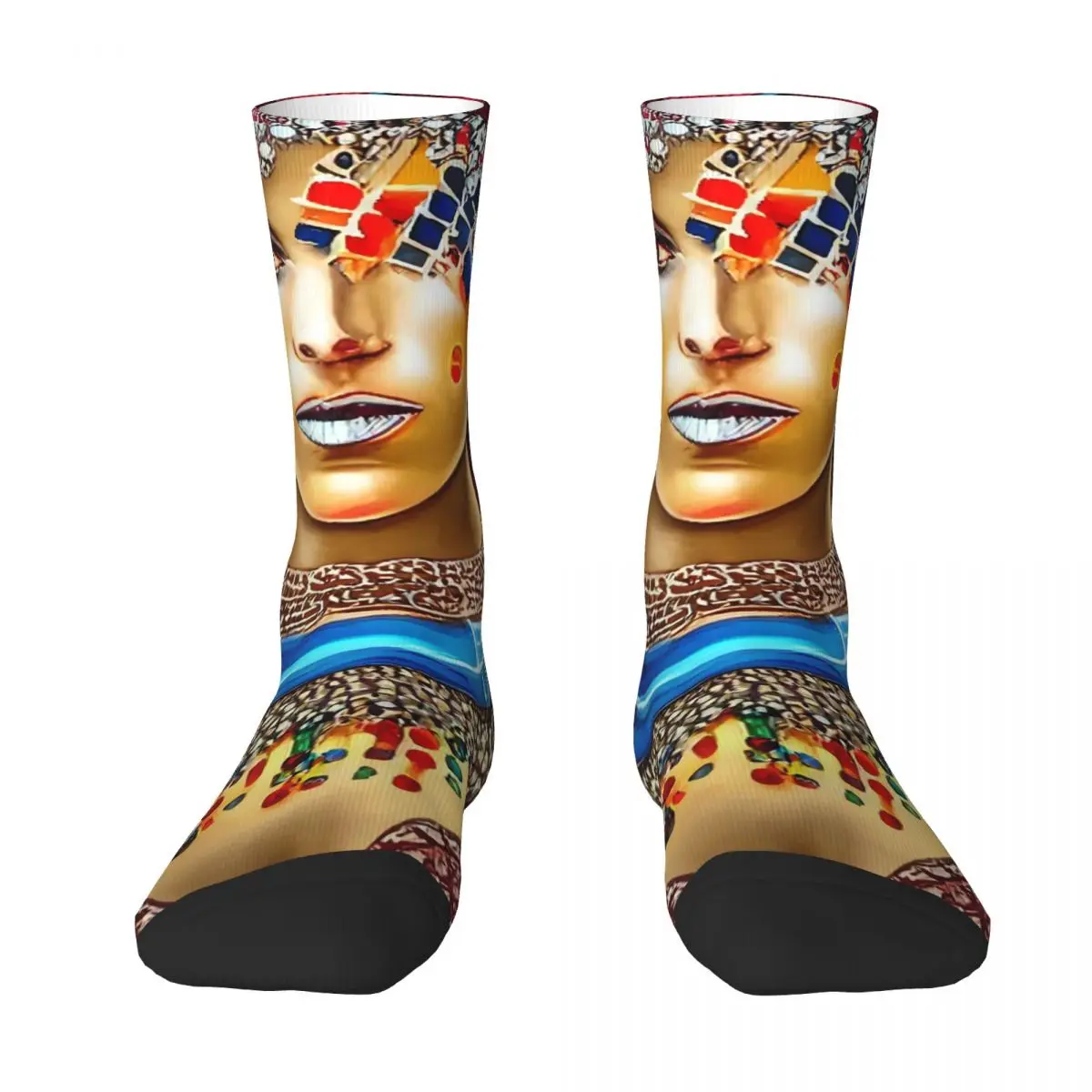 Gypsy Queen Socks Autumn Tribal Print Stockings Fashion Women Breathable Socks Custom Cycling Non-Slip Socks